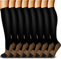 QUXIANG Copper Compression Socks - 8 Pairs for Enhanced Circulation | Ideal for Running & Cycling - 15-20 mmHg