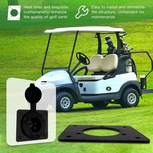XSPANDER Golf Cart Charging Port Adapter Plate 110v AC Fit for Noco GCP1 Plug for EZGO TXT Carts 36v Charging Plug On-Board Charging(2025 Updated)