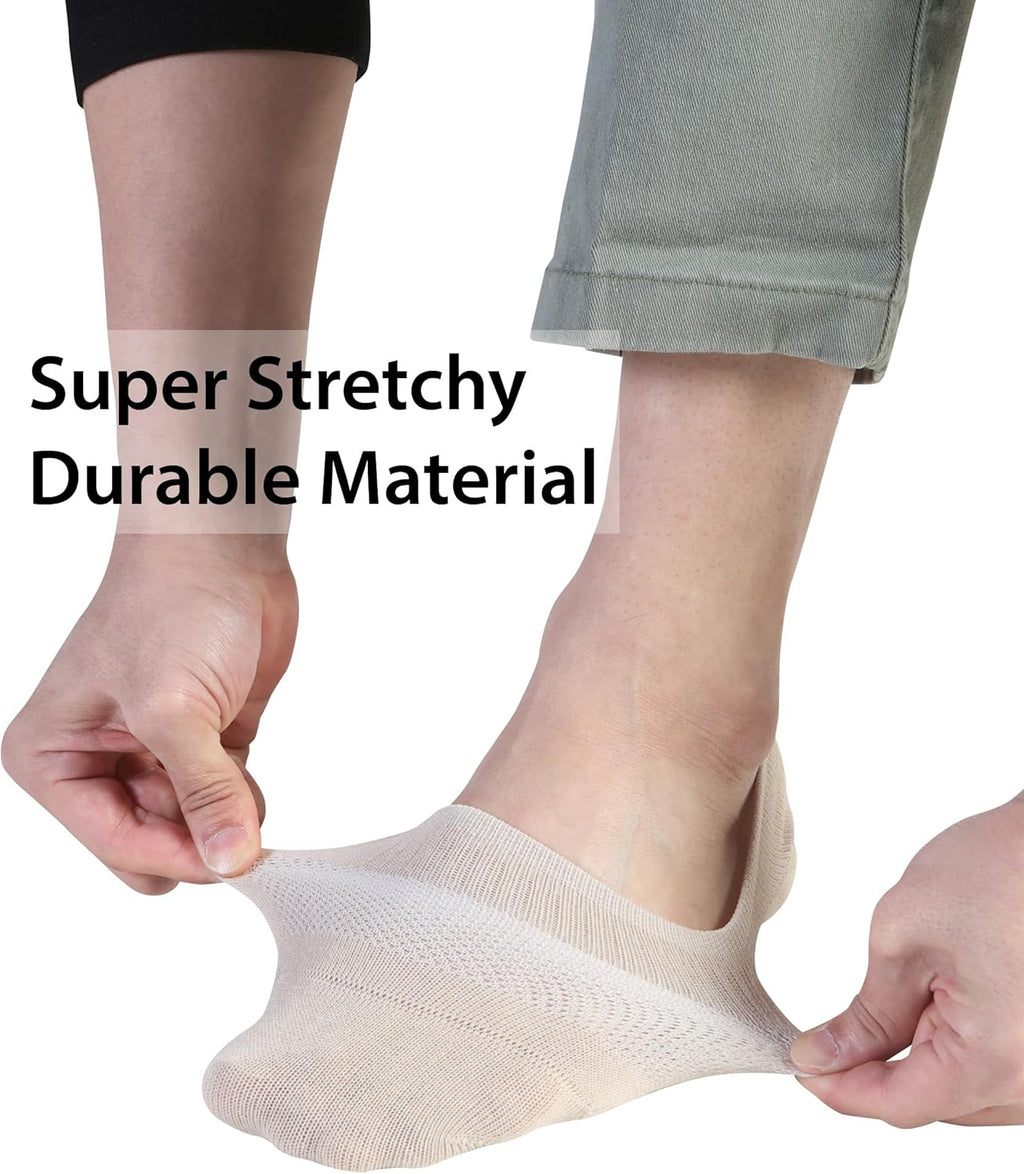Skiennix Pro Mountain No Show Socks - Seamless Wide Toe Box, 6 Pack, Unisex, Size S to XL
