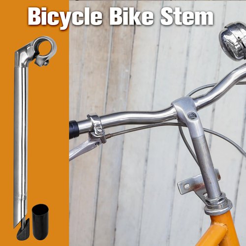 Bike Quill Stem 22.2mm x 300mm Clamp 25.4mm Aluminum Alloy and Steel Gooseneck Shape 1 Bolt Road Bicycle Handlebar Stem Y Clamp for Fixed Gear (300mm/11.8 Inch Length)