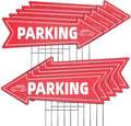 Directional Parking Signs by [Brand Name] - 10 Pack Large 23 X 7.2 Inch Durable Red & White Arrows with Stakes