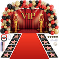 Tiamon 108 Pcs VIP Theme Party Decorations - Red Carpet with VIP Photo Backdrop Star Stickers Red Gold Black Balloons Markers for Movie Night Themed Prom Birthday Party Decorations