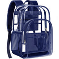 PAMANO Clear Backpack, Heavy Duty Transparent Backpack with Reinforced Bottom See Through for College, Travel, Workplace Security, Navy