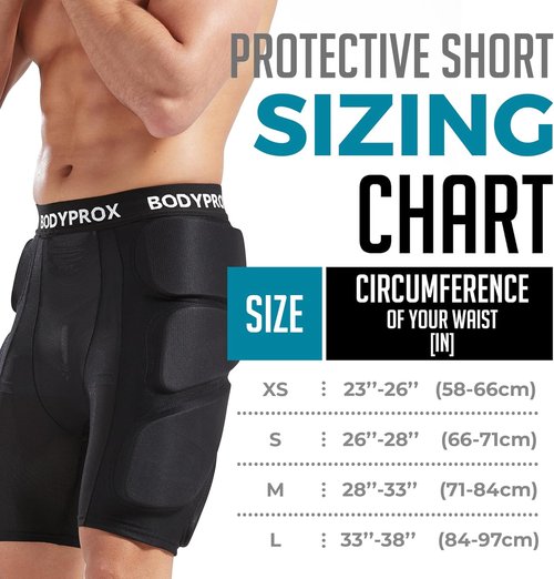 Bodyprox Protective Padded Shorts - 3D Hip, Butt & Tailbone Protection for Snowboarding, Skiing & Skating
