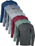 HOPLYNN Men's Quick Dry Long Sleeve Shirts - Moisture Wicking & UV Protection | 7 Pack for Gym Workouts