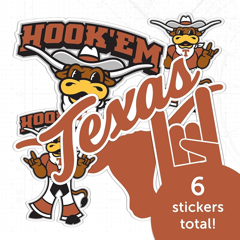 Texas Longhorns Desert Cactus Sticker Sheet - Premium Vinyl Decals