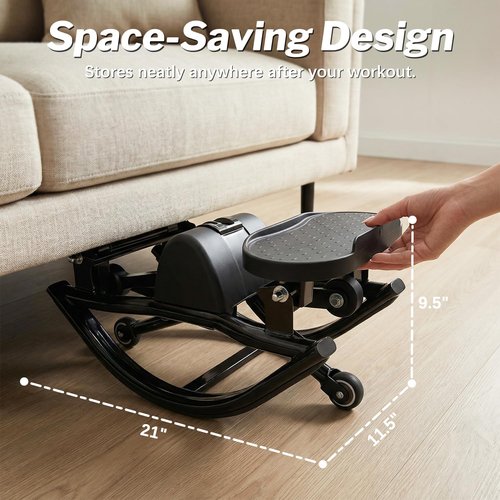 New Vision Rocking Stepper - Home Exercise Equipment with Resistance Bands & Balance Board | Low-Impact Full Body Workout
