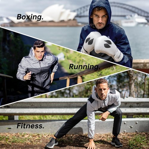 HOTSUIT Sauna Suit for Men Sweat Suits Gym Workout Exercise Sauna Jacket Zip, White, 3XL