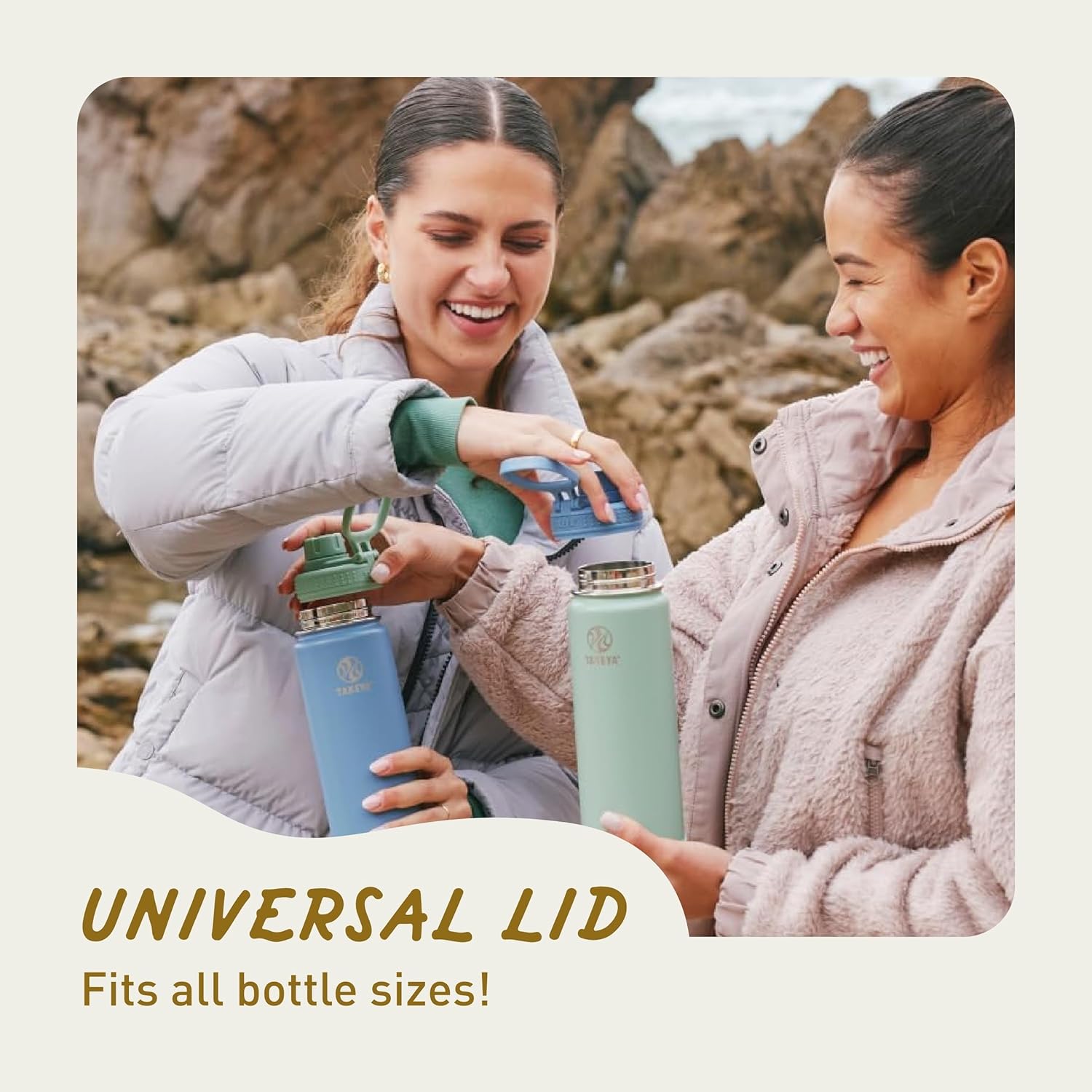 Takeya Actives Stainless Steel Water Bottle - Insulated, Leakproof, 18 oz | Keeps Drinks Cold for 24 Hrs, Ideal for Gym & Travel