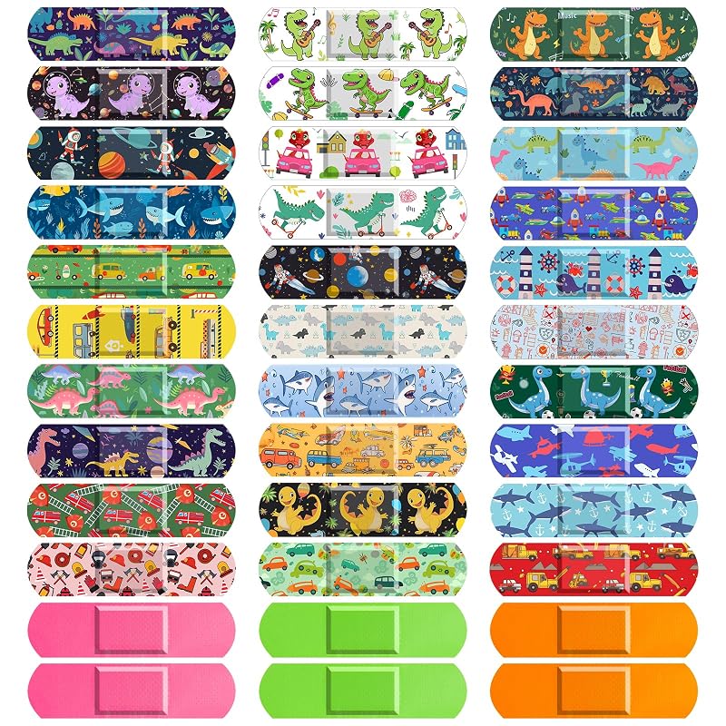 Sublaga 300 Pcs Kids Bandages - 33 Styles Waterproof Cartoon Adhesive Bandages (Colorful) Variation: Colorful - 300 Pcs