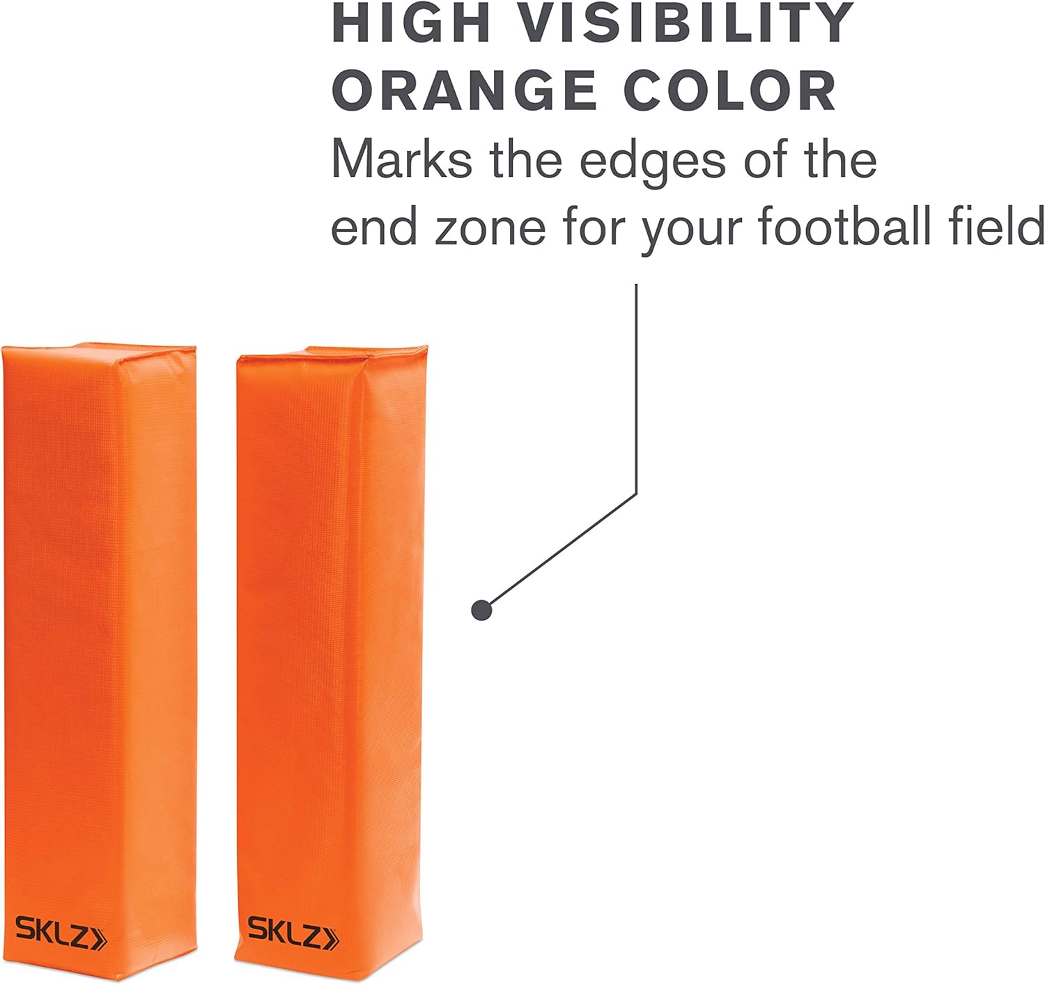 SKLZ Football End Zone Pylons - Durable Orange Markers for Clear Field Boundaries | 1 Pair