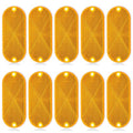 smseace 10Pack Safety Reflectors Yellow Oval Reflector with Mounting Hole Used for Roads，Mailboxes，Tunnels，Cars Front Reflector