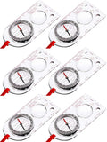 Gejoy Orienteering Compass Set - 6 Pieces with Declination, Magnifier & Ruler for Hiking & Navigation