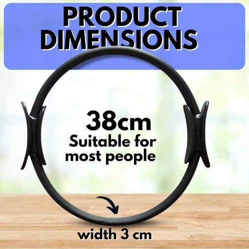 AFK DIRECT Pilates Ring for Women Premium Fitness Ring for Toning & Strength Pilates Equipment & Home Pilates Workout Kit Pilates Set for Full Body Sculpting Strong Black