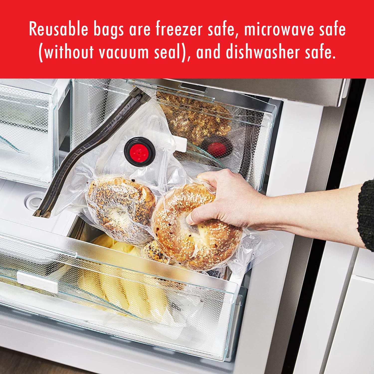 ZWILLING Fresh & Save Vacuum Sealer Machine - Airtight Glass Food Storage Containers & Sous Vide Bags