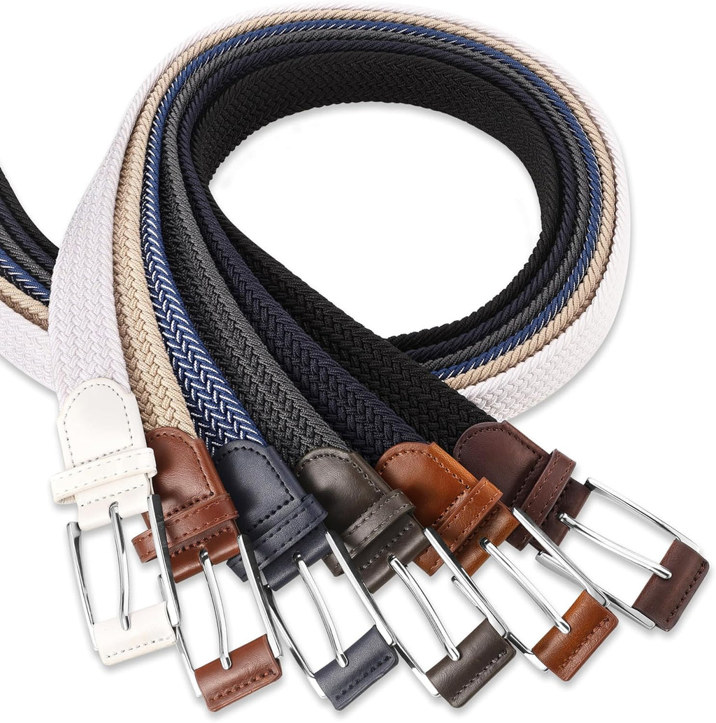 Skiennix Casual Stretch Belt for Men - Adjustable Braided Elastic Design | Perfect for Golf, Dress, Work