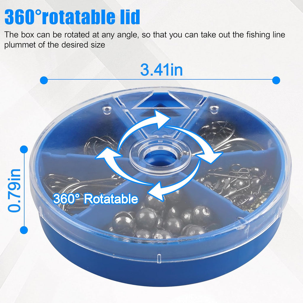Regine Switzerland Fishing Hooks & Sinkers Assortment - 110 Pcs Terminal Tackle Kit