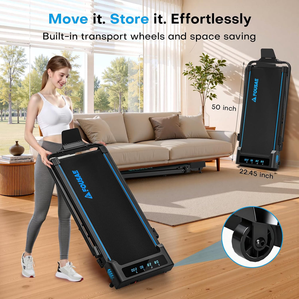 Skiennix Walking Pad Treadmill - 4-in-1 Under Desk Design with 10% Incline, 6.2MPH Speed, 350 LBS Capacity