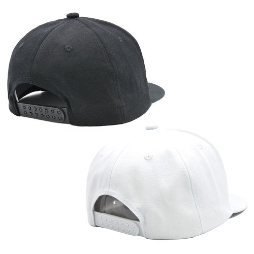 2 Pack Snapback Hat for Men Women, Flat Bill Brim Baseball Cap, 99% Cotton Adjustable Solid Color