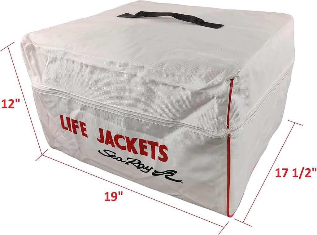 Sea Ray Life Jacket Storage Bag - Heavy Duty Marine Vest for Boats | White Color