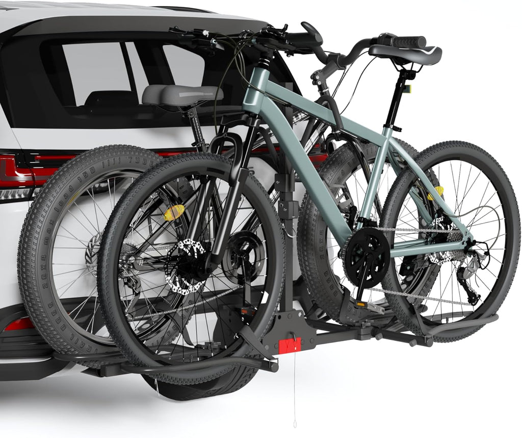 Skiennix Hitch Bike Rack - Wobble-Free Smart Tilting Design | 2-Bike Capacity for Standard & Fat Tire E-Bikes, 200 lbs