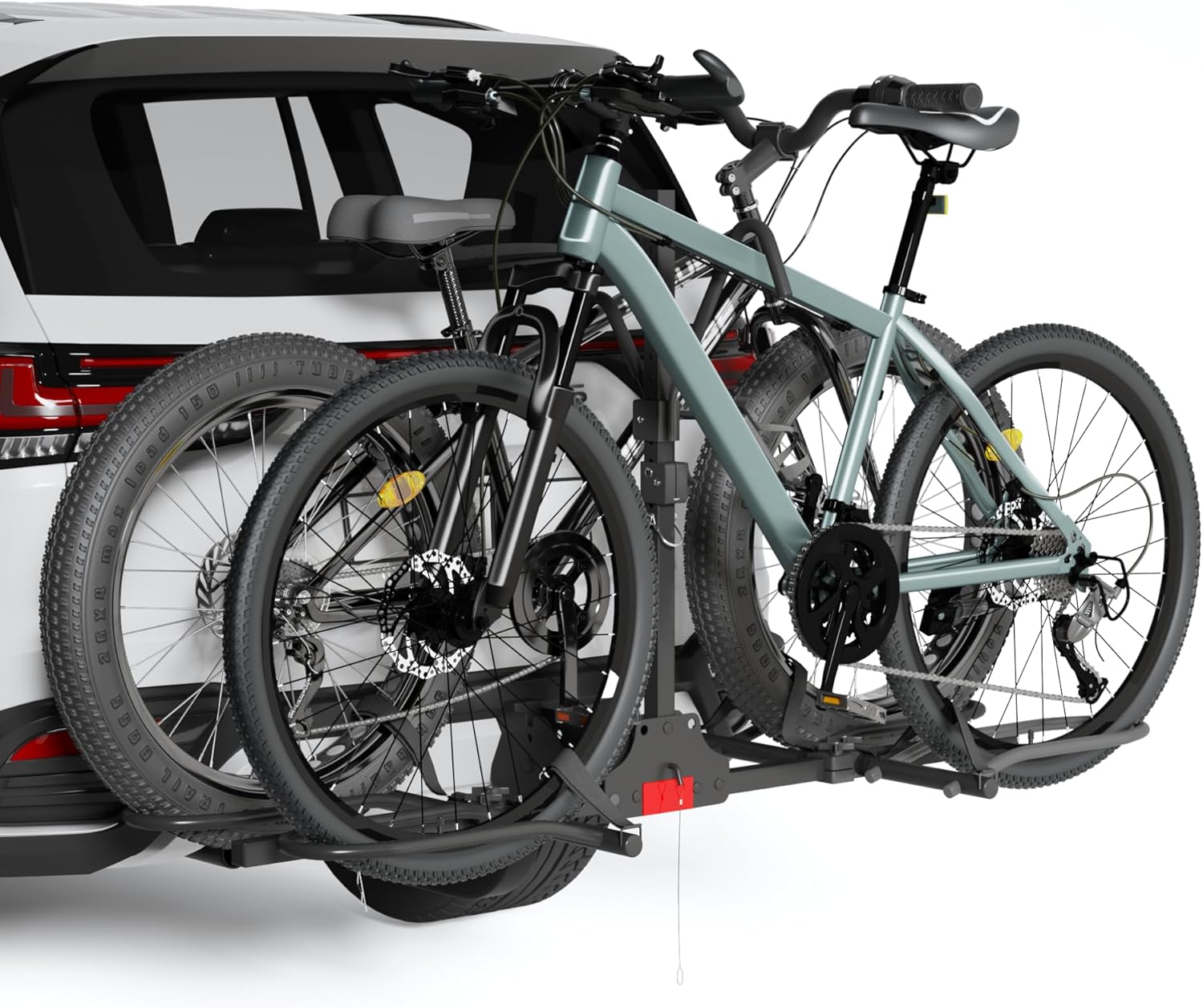 Skiennix Hitch Bike Rack - Wobble-Free Smart Tilting Design | 2-Bike Capacity for Standard & Fat Tire E-Bikes, 200 lbs