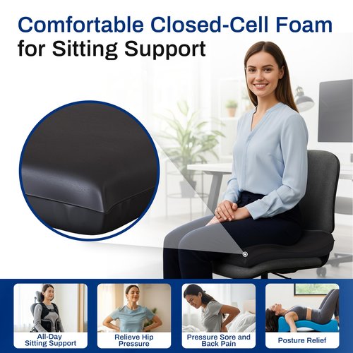 Skil-Care Balance Stability Foam Pad, 17.5” x 15.5”, Non-Slip Surface for Rehabilitation, Physical Therapy, Closed-Cell Foam with Wipe-Clean Vinyl Cover, Latex-Free, 555103
