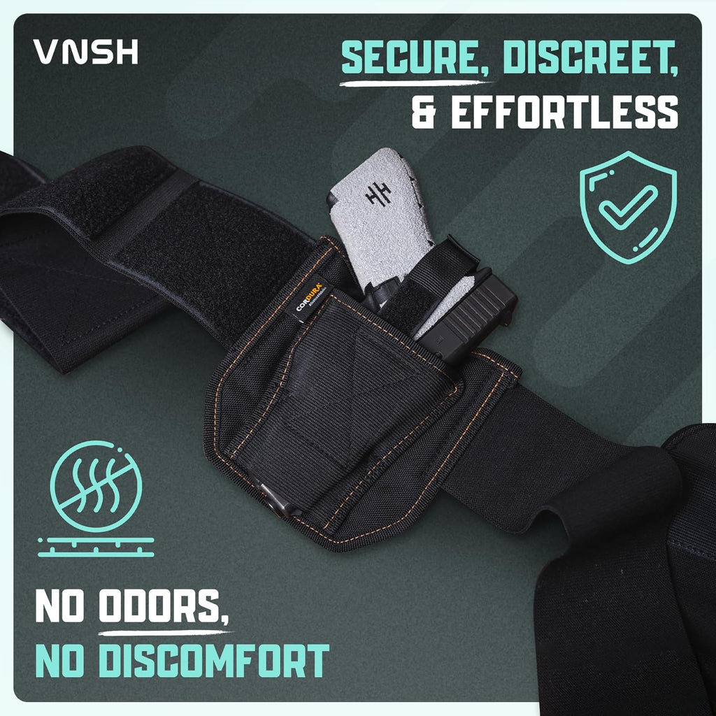 VNSH Lite Belly Band Holster - Comfortable, Lightweight & Discreet | Fits Glock, S&W & More