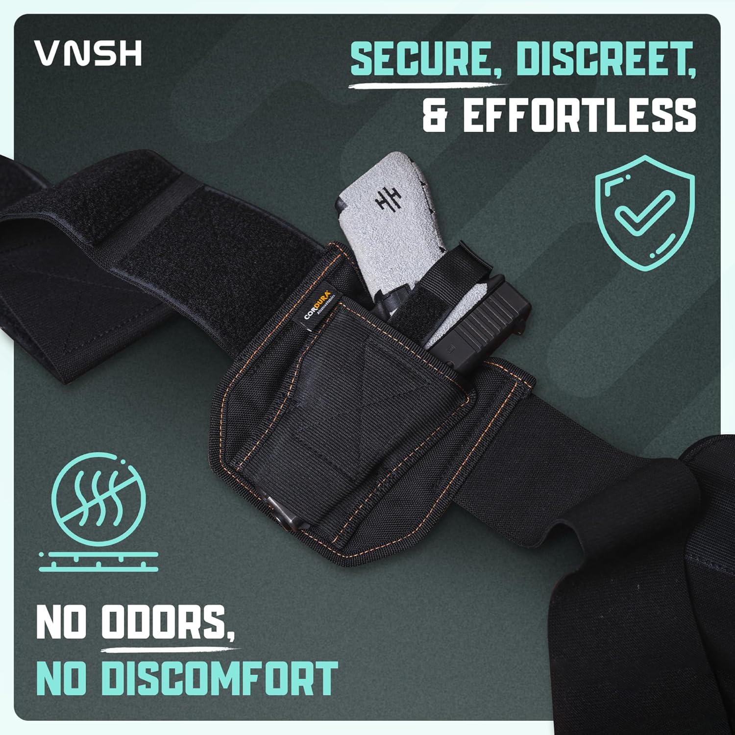 VNSH Lite Belly Band Holster - Comfortable, Lightweight & Discreet | Fits Glock, S&W & More