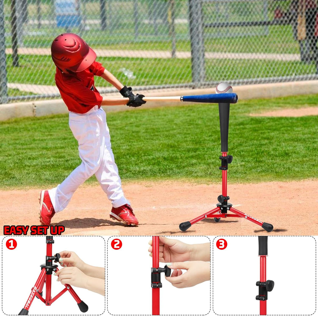 Skiennix Baseball Tee for Kids - Adjustable Height Batting & Softball Tee | Perfect for Teeball & Youth Hitting