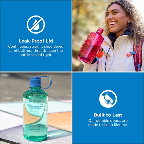 Nalgene Water Bottle - Lightweight BPA-Free Tritan Shatterproof Design | 32 OZ Narrow Mouth in Pastel Green