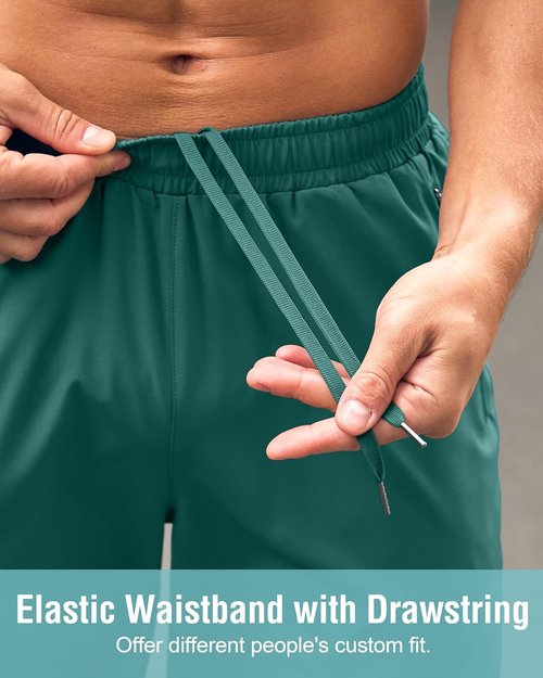 G Gradual Men's Athletic Running Shorts - Quick Dry Workout Gym Shorts with Zipper Pockets | 7"/5"/9" Sizes
