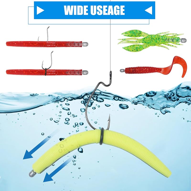 Nail Sinkers Kit 50pcs for Soft Plastic Worms & Wacky/Neko Rig - 4 Sizes