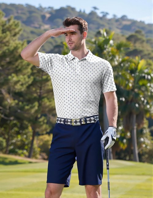 COOFANDY Men's Golf Polo Shirt - Quick Dry Performance & Moisture Wicking | Casual Print Design