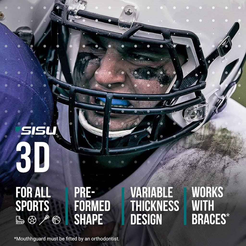 SISU 3D Mouthguard - Easy Fit Protection for Lacrosse, Football & Hockey | Remoldable Up to 20 Times