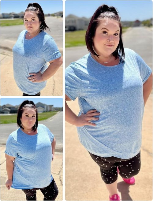 FOREYOND Women's Plus Size Workout Tops - Short Sleeve Loose Fit Athletic Shirts for Yoga & Gym