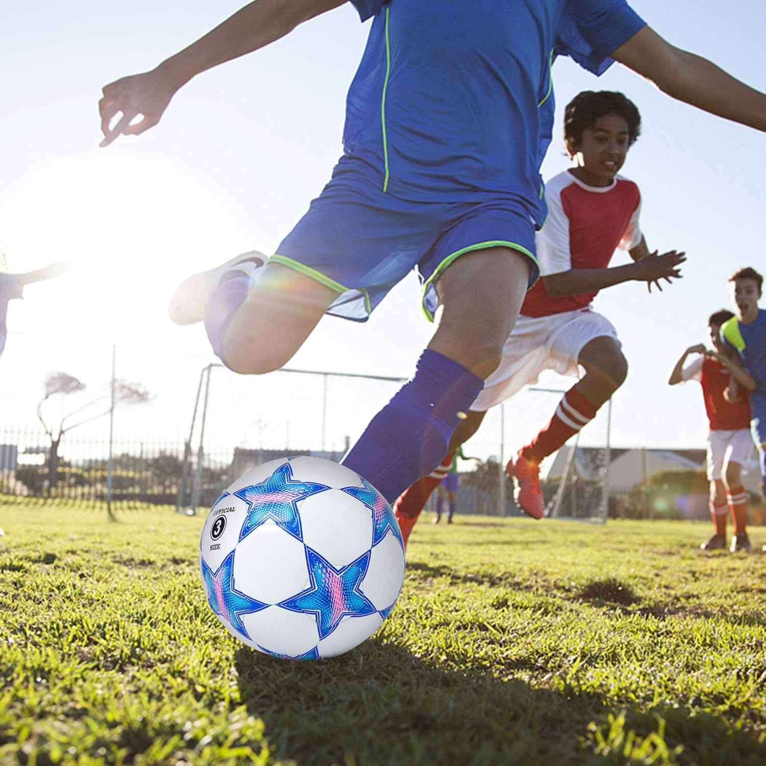 Star Pattern Soccer Balls by [Brand Name] - Official Sizes 1.5, 3, 4, & 5 for Kids & Adults