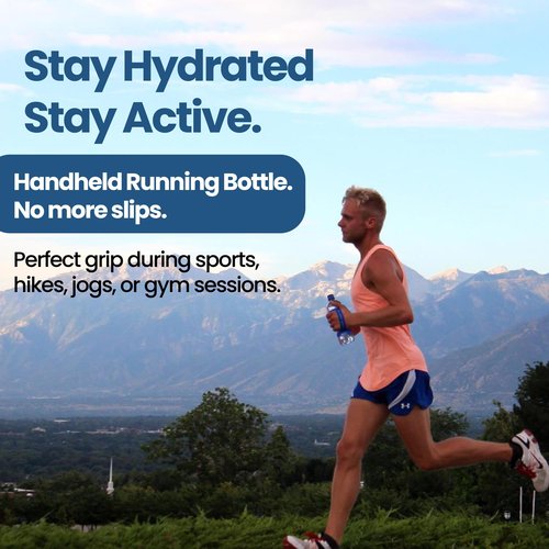 BottleBand One Size Fit All Water Bottle Holder - Durable Silicone Band Holder Strap, Comfortable Drop Protection. Anti Slip for Running, Hiking, or Walking (Blank, Purple)