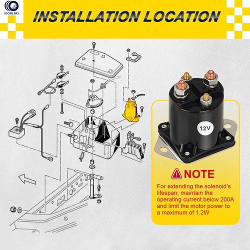 IOOBLBEI Club Car 12V Golf Cart Solenoid Relay for Club Car DS & Precedent 1984-up Gas Starter Continuous Duty Solenoid Switch Repair Replace 1013609, 1117, 1012275, 435-154, LPL6003