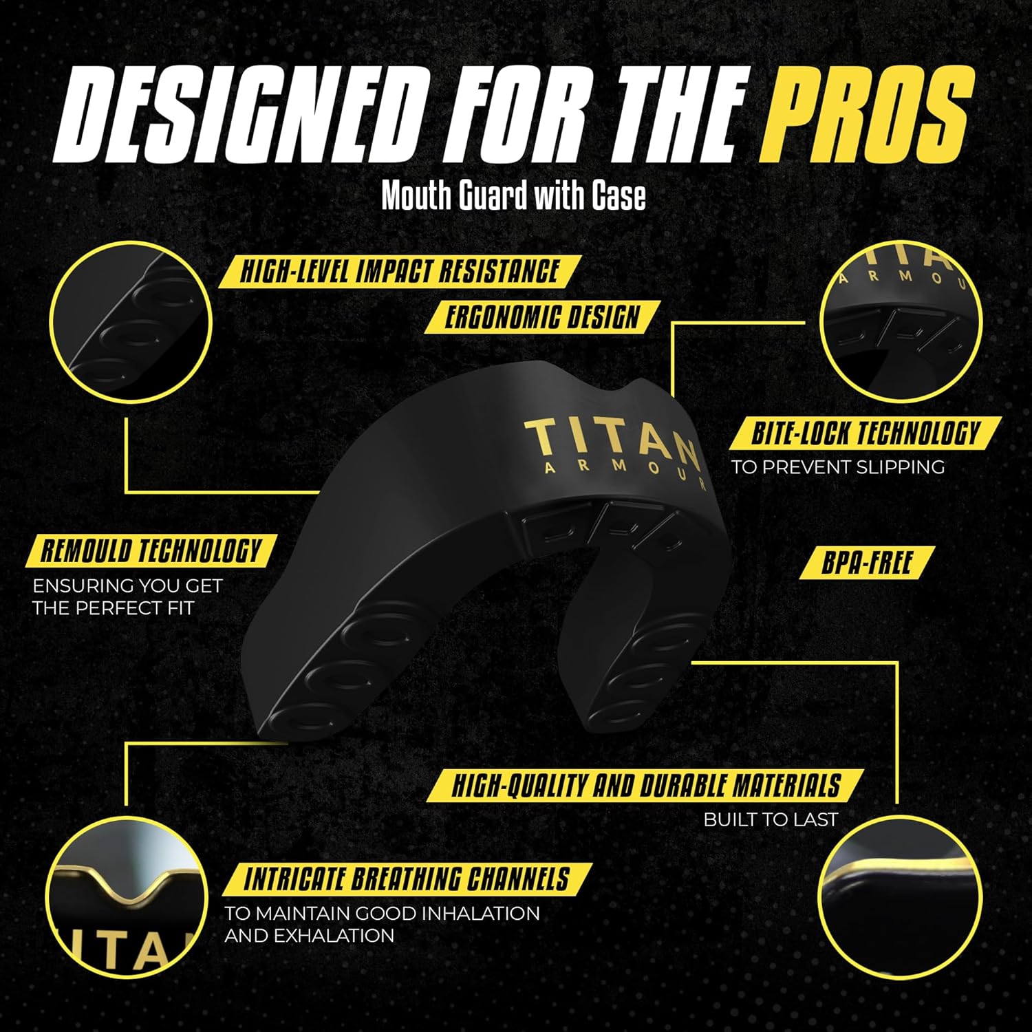 Titan Armour® Mouth Guard - Premium Dual-Layer Custom-Fit | Boil & Bite for Boxing, MMA, Football & More