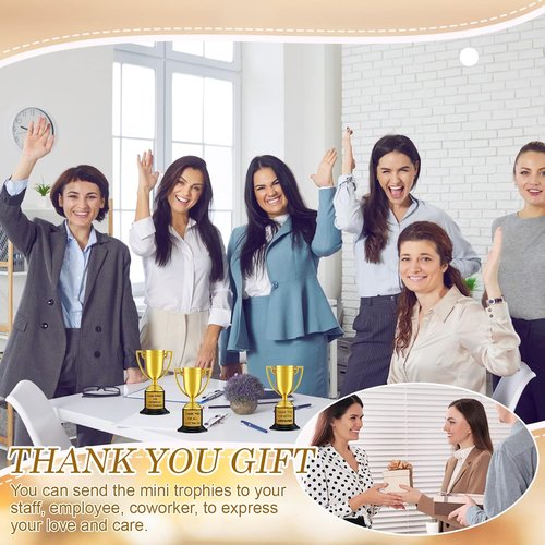Highergo Mini Trophy Awards - 24 Pcs Gold Plastic Cups for Sports Competitions & Party Favors