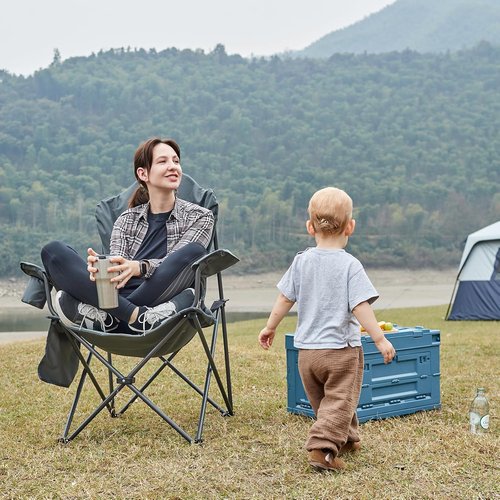 Ever Advanced Camping Chairs - Durable Folding Lawn Chairs for Adults | Supports 400lbs, Green - 2 Pack