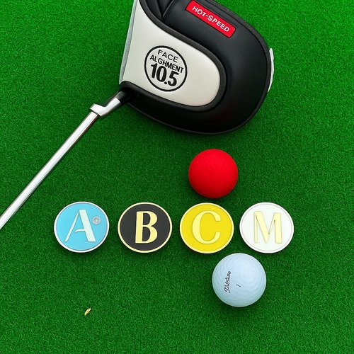 EGG PRO Initial Golf Ball Marker, 3 cmDiameter, Crystal Accent, Initial S
