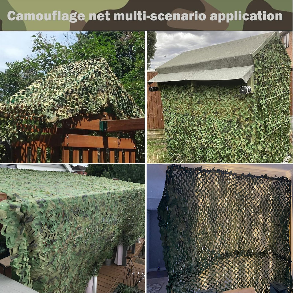 Yeacool Camo Netting Camouflage Netting Bulk Roll Burlap Camo Tarp Sunshade Net for Hunting Blind Military Dinosaur Birthday Theme Party Decoration (Woodland Camo, 4.9ftx26.2ft, 1.5m*8m)