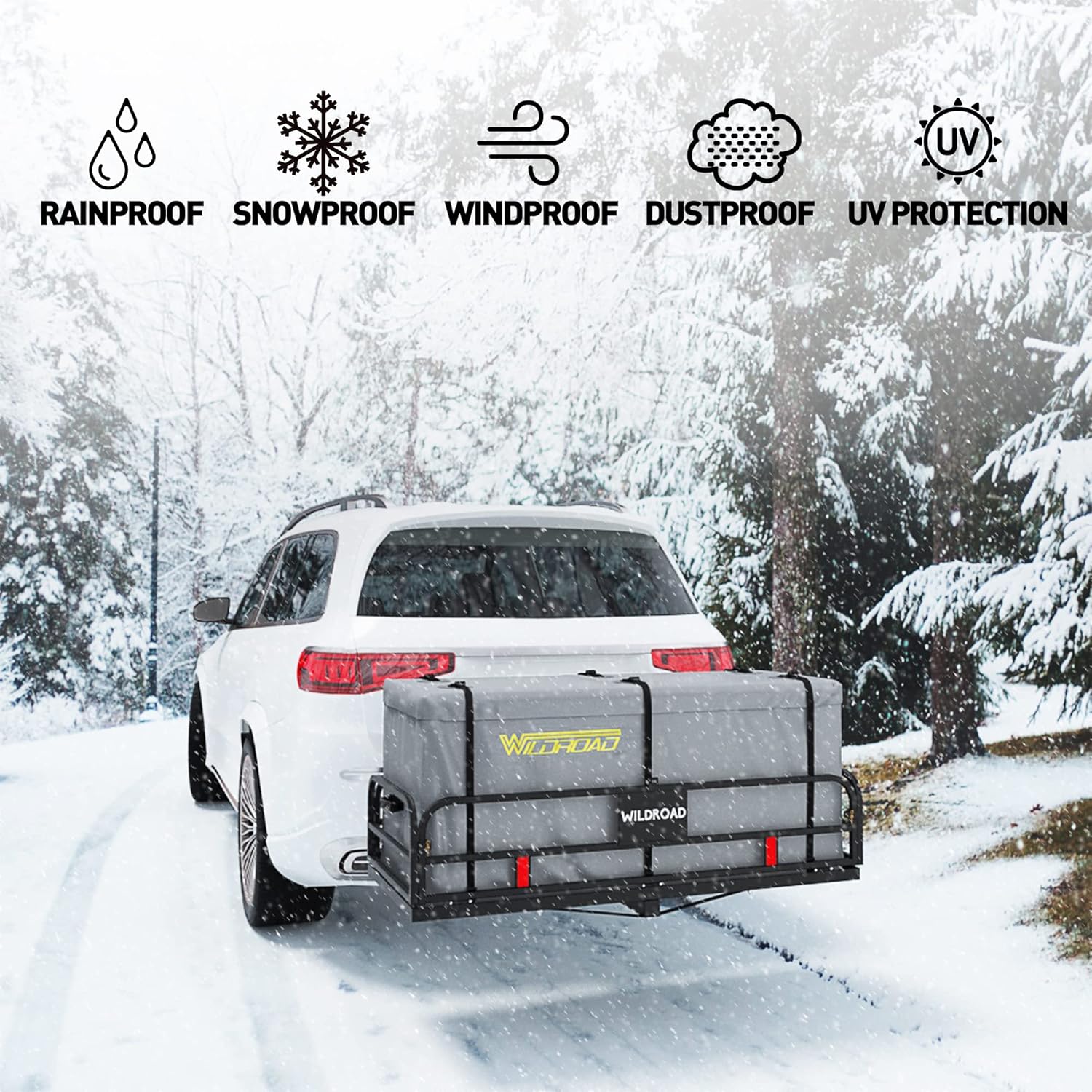 WILDROAD Hitch Cargo Carrier Bag - 100% Waterproof with 18.2 Cubic Feet Capacity | 58.5" x 22" x 25" Size