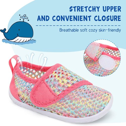 LeIsfIt Toddler Water Shoes - Breathable Quick-Dry Aqua Socks for Kids | Ideal for Beach & Pool Fun