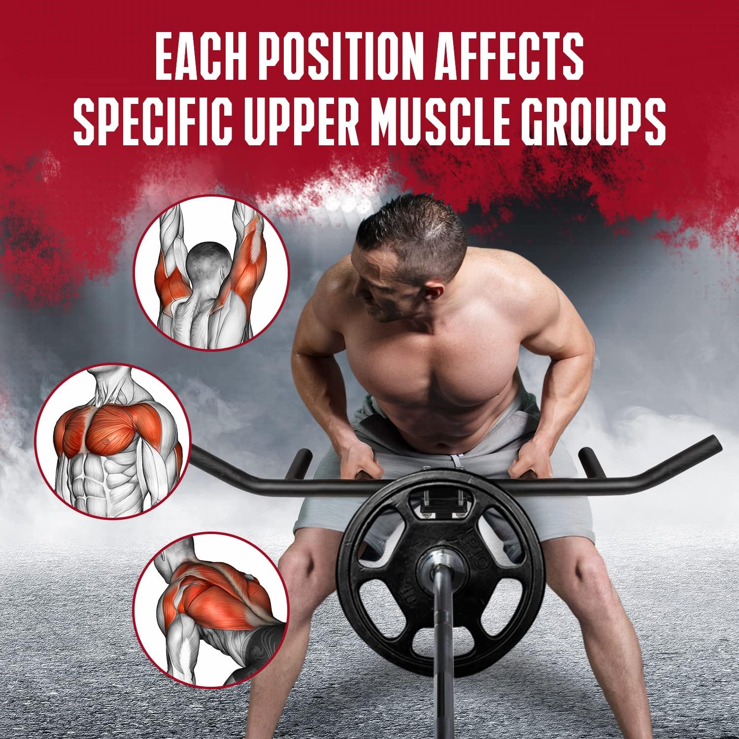 Yes4All Multi-Grip Rowing Landmine Handle - 550LBS T-Bar LAT & Viking Press | Sturdy & Easy to Install