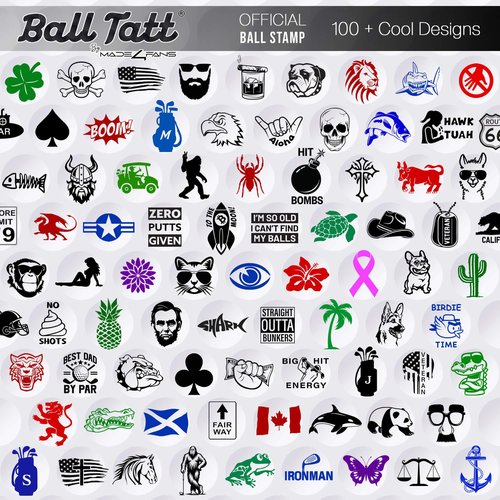 Ball Tatt - Gator Golf Ball Stamp, Golf Ball Stamper, Self-Inking Golf Ball Stamp Markers, Reusable Golf Ball Marking Tool to Identify Golf Balls, Golfer Gift Golfing Accessories