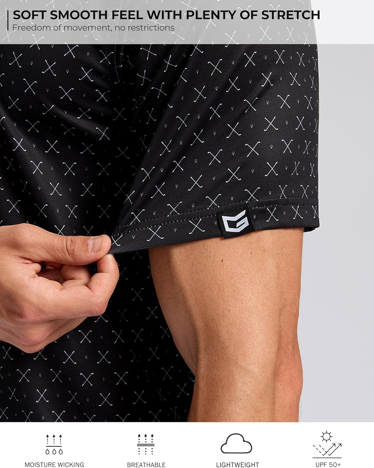 Skiennix Men's Golf Shirt - Short Sleeve Moisture-Wicking Polo | Lightweight Casual Print Design