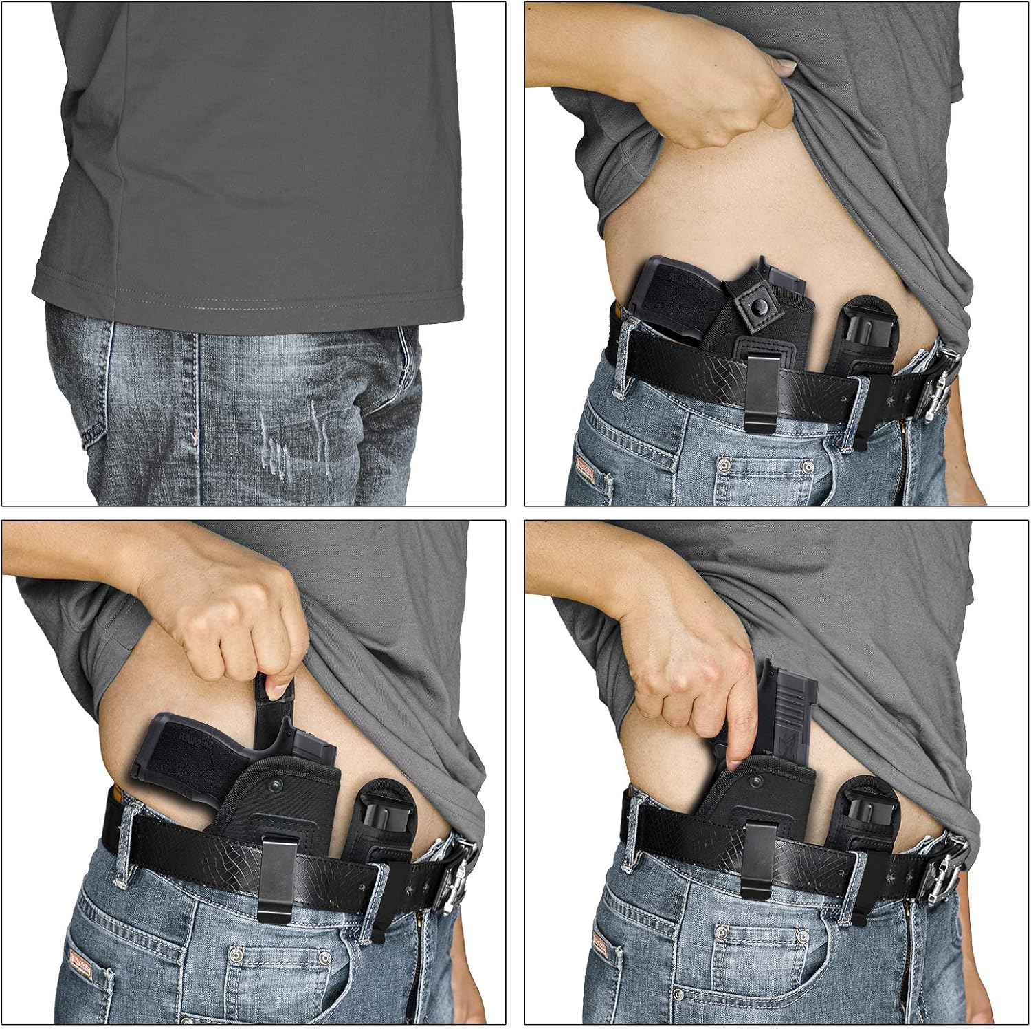 Skiennix Universal IWB Gun Holster - Concealed Carry for All Firearms | 2 Pack, Fits S&W, Glock, Sig Sauer